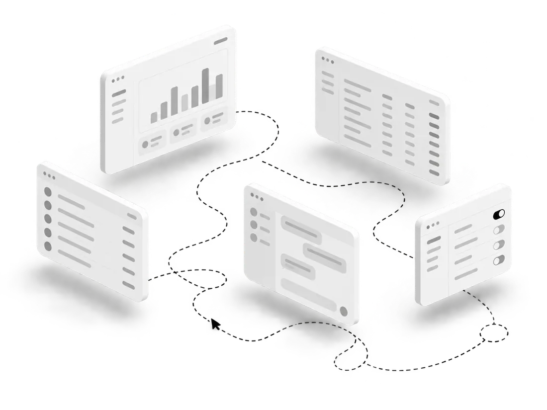 Connected reports, filters and table screens