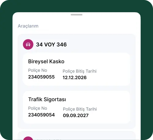Neova Sigorta kasko poliçeleri mobil ekran görseli