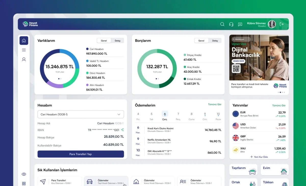 Hayat Finans — Dijital Bankacılık Platformu Tasarımı